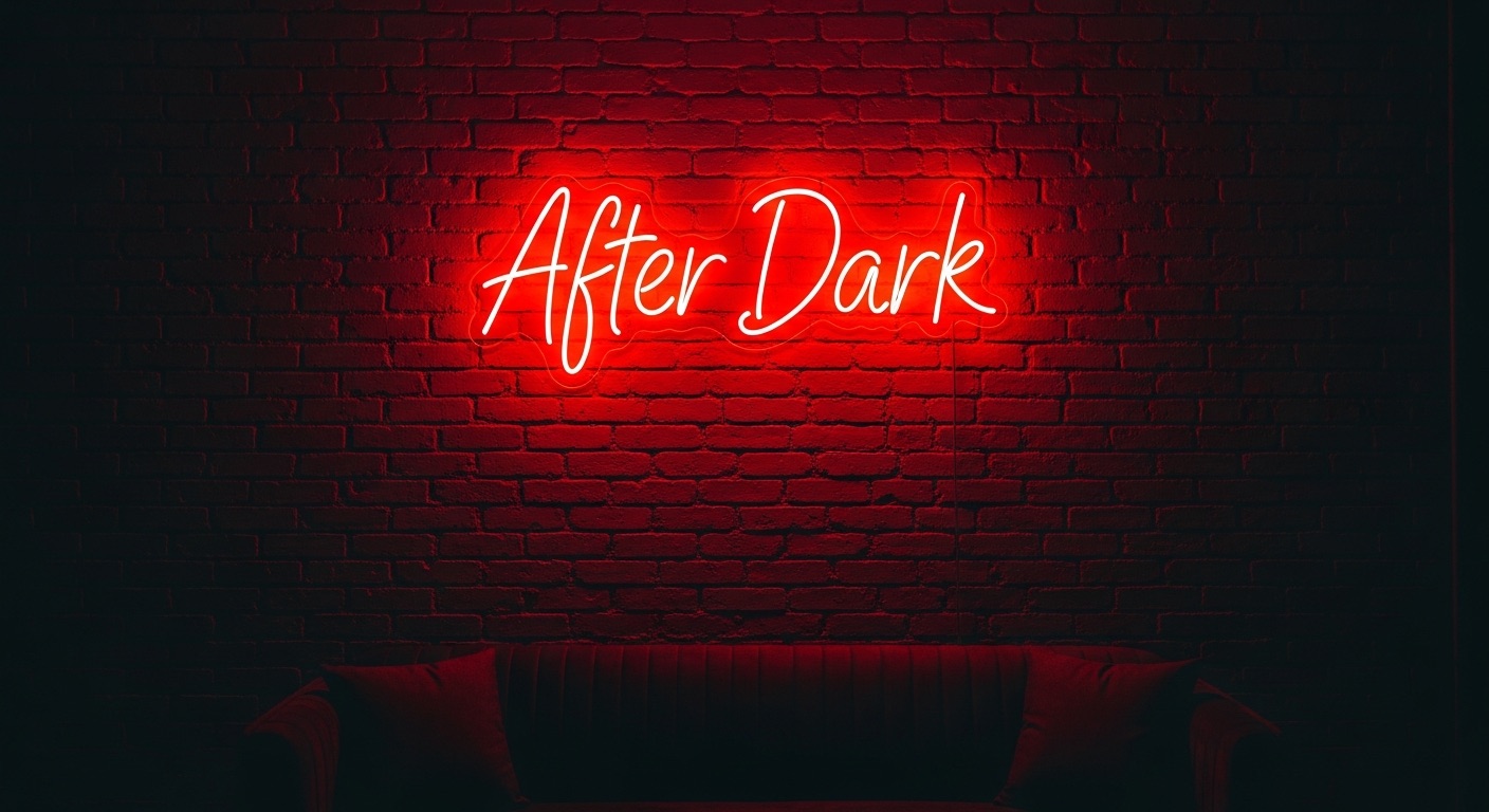 After Dark neon sign in red