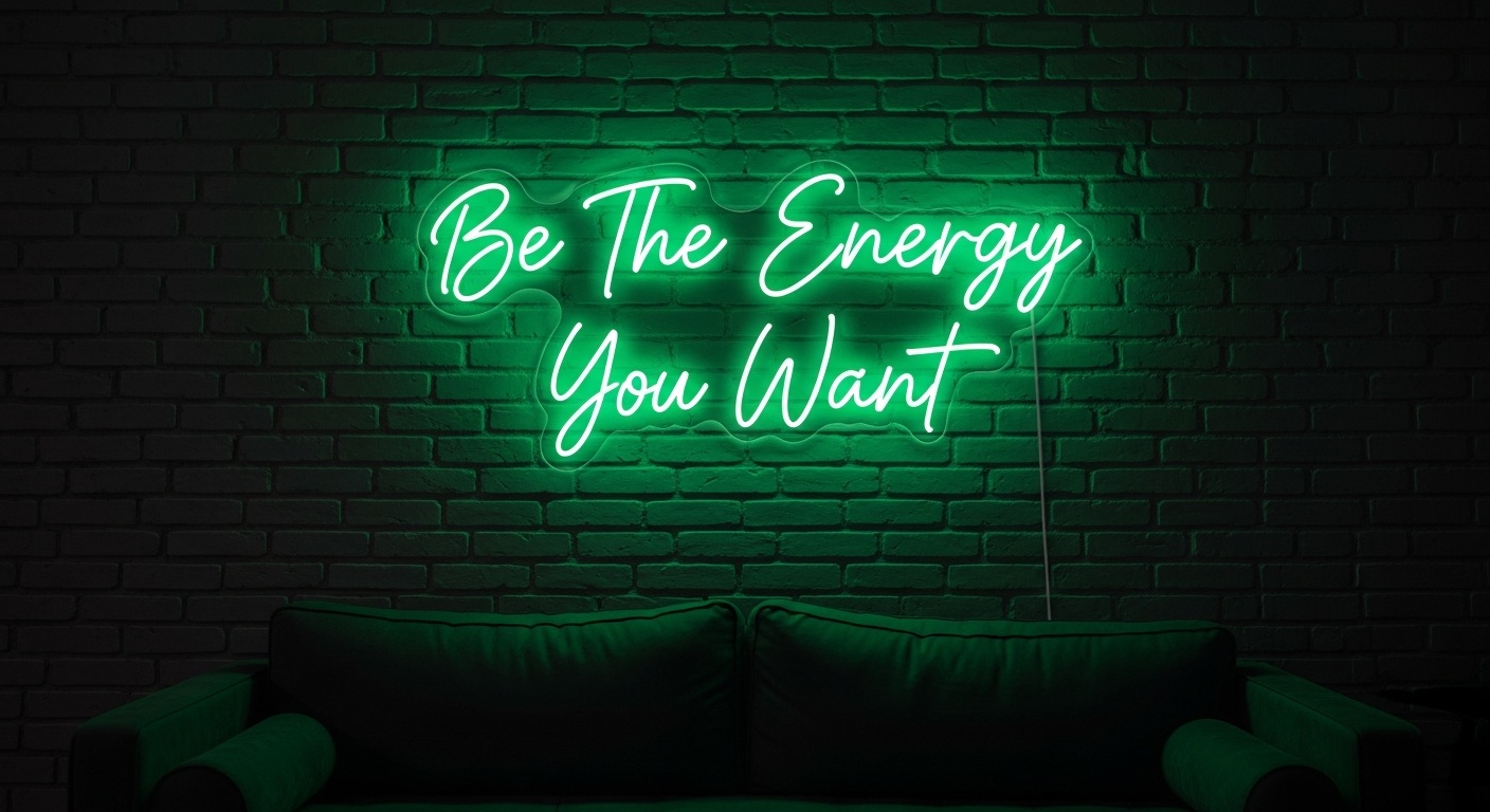 Be The Energy You Want neon sign in green