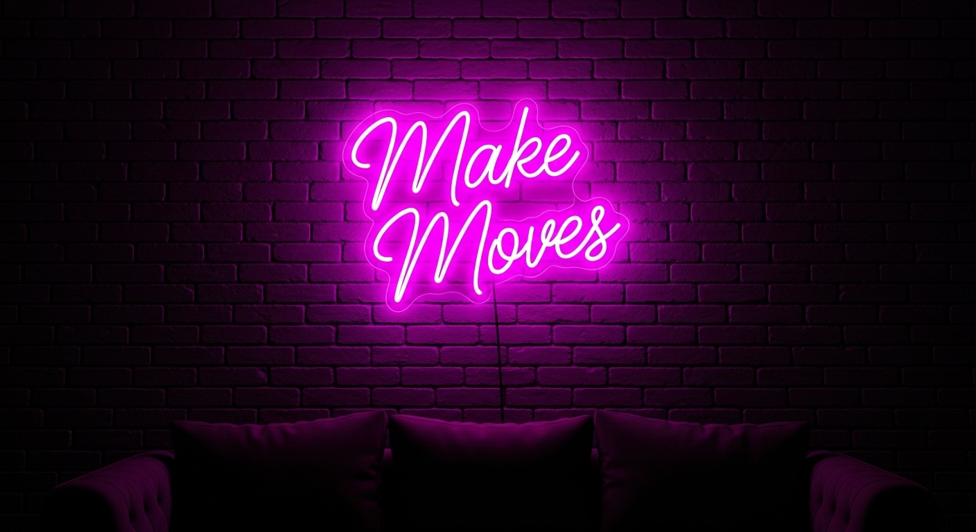 Make Moves neon sign in pink