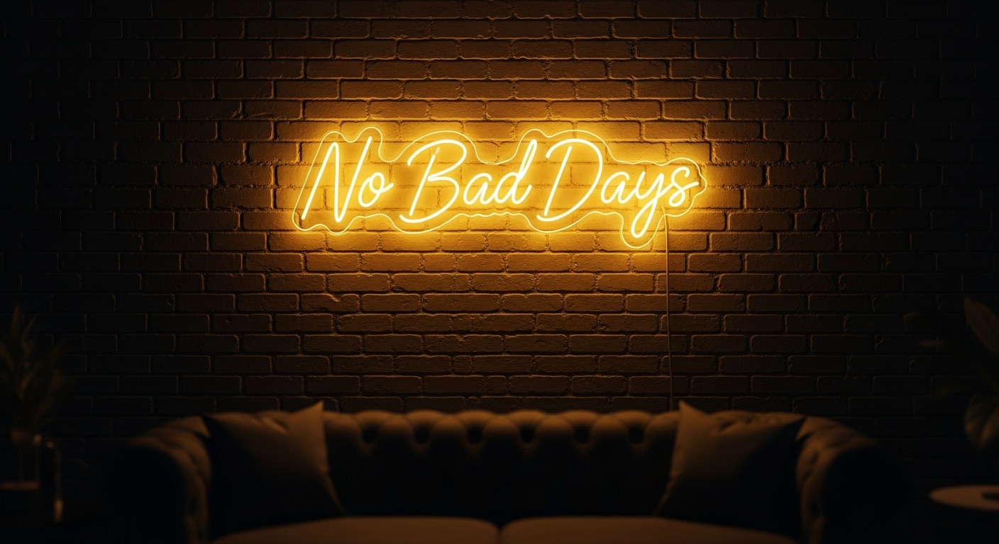 No Bad Days neon sign in yellow