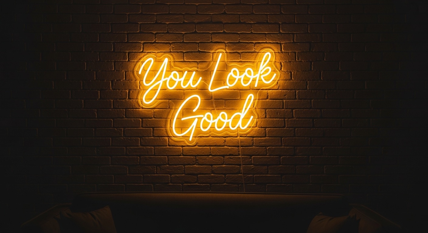 You Look Good neon sign in yellow