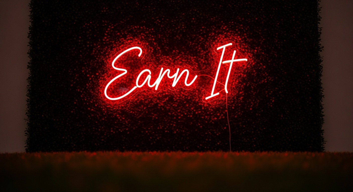 Earn It neon sign in red
